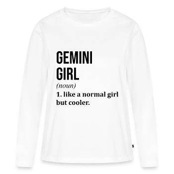 Zwillinge Zwillinge Zwillinge - Frauen Premium Bio Langarmshirt - Weiß - Vorne - Julia (174cm)