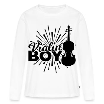 Drôle de violoniste - T-shirt manches longues Premium bio Femme - blanc - Devant - Julia (174cm)