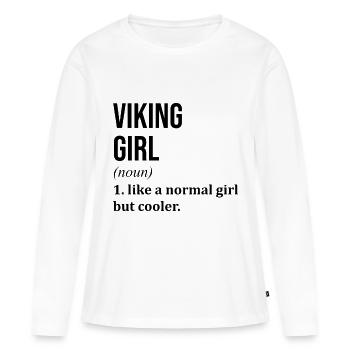 Wikinger, Wikinger, Wikinger, Wikinger - Frauen Premium Bio Langarmshirt - Weiß - Vorne - Julia (174cm)