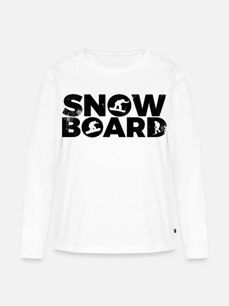 Snowboard - Frauen Premium Bio Langarmshirt - Weiß