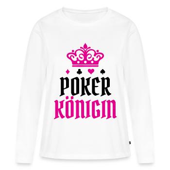 Casino Royal Flush Poker Déclaration Reine - T-shirt manches longues Premium bio Femme - blanc - Devant - Julia (174cm)