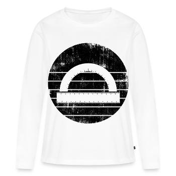 Protractor Ruler - Women's Premium Organic Long Sleeve Shirt - white - Front - Julia (174cm)