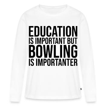 Bowling Bowling Bowling - T-shirt manches longues Premium bio Femme - blanc - Devant - Julia (174cm)