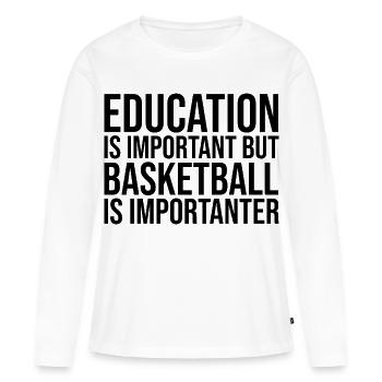 Basketball Basketball Basketball - Frauen Premium Bio Langarmshirt - Weiß - Vorne - Julia (174cm)