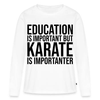 Karaté Karaté Karaté - T-shirt manches longues Premium bio Femme - blanc - Devant - Julia (174cm)