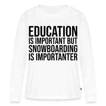 Snowboard Snowboard Snowboard - Frauen Premium Bio Langarmshirt - Weiß - Vorne - Julia (174cm)