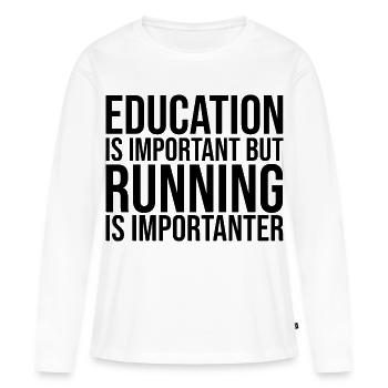 Running Running Running - Women's Premium Organic Long Sleeve Shirt - white - Front - Julia (174cm)