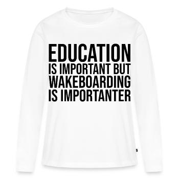 Wakeboard Wakeboard Wakeboard - T-shirt manches longues Premium bio Femme - blanc - Devant - Julia (174cm)