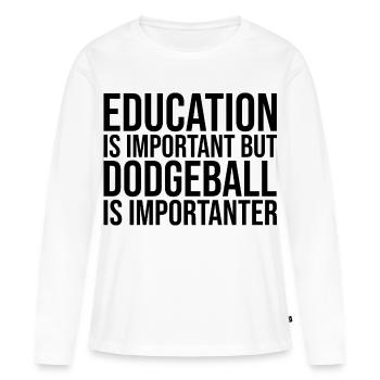 Ball-prisonnier - T-shirt manches longues Premium bio Femme - blanc - Devant - Julia (174cm)