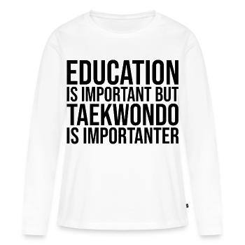 Taekwondo Taekwondo Taekwondo - T-shirt manches longues Premium bio Femme - blanc - Devant - Julia (174cm)