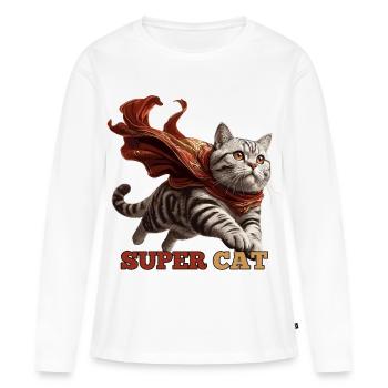 Super Katze Britisch Kurzhaar BKH getigert - Frauen Premium Bio Langarmshirt - Weiß - Vorne - Julia (174cm)