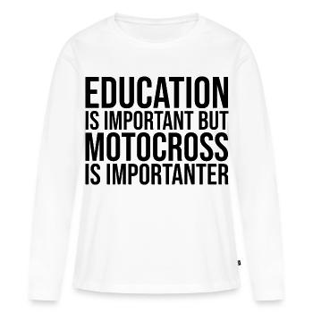 Motocross Motocross Motocross - T-shirt manches longues Premium bio Femme - blanc - Devant - Julia (174cm)