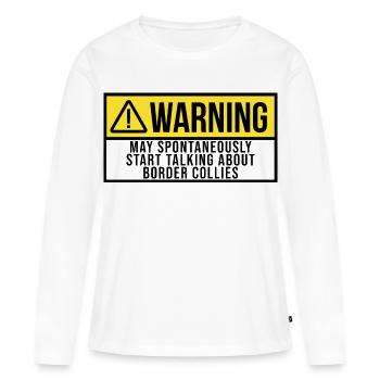 Border Collie Border Collie Border Collie - T-shirt manches longues Premium bio Femme - blanc - Devant - Julia (174cm)