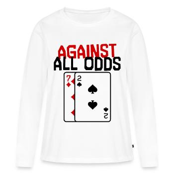 Casino Statement Jeu de cartes de poker Jeux d’argent - T-shirt manches longues Premium bio Femme - blanc - Devant - Julia (174cm)