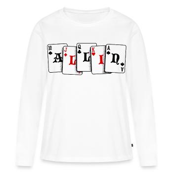 Jeux de cartes Jeux de hasard Casino Poker Jeux de hasard Poker - T-shirt manches longues Premium bio Femme - blanc - Devant - Julia (174cm)