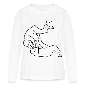 Judo - T-shirt manches longues Premium bio Femme - blanc - Devant - Julia (174cm)