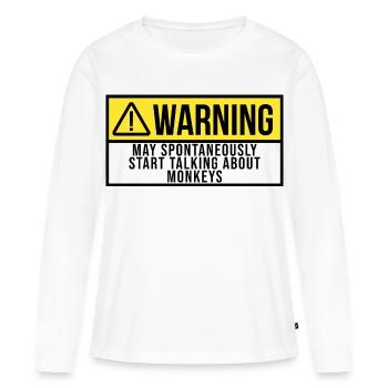 Singe Singe Singe - T-shirt manches longues Premium bio Femme - blanc - Devant - Julia (174cm)