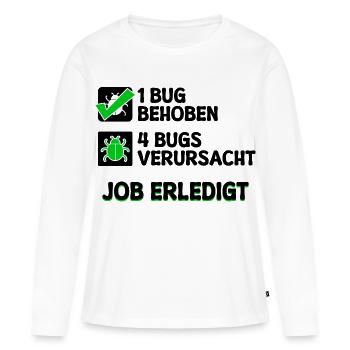 Open Source Bugfixing Bugs Developer Programmier - Frauen Premium Bio Langarmshirt - Weiß - Vorne - Julia (174cm)