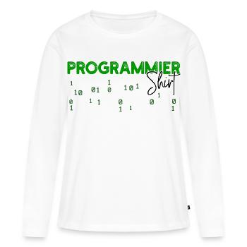 Programmeur Développeur Code Statement Scripting - T-shirt manches longues Premium bio Femme - blanc - Devant - Julia (174cm)
