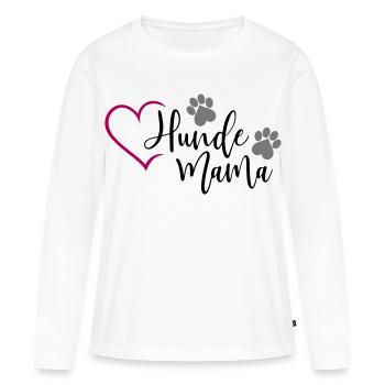 Hund Hunde Mama  - Frauen Premium Bio Langarmshirt - Weiß - Vorne - Julia (174cm)