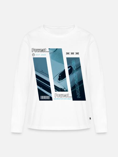 Never Stop Exploring - Frauen Premium Bio Langarmshirt - Weiß
