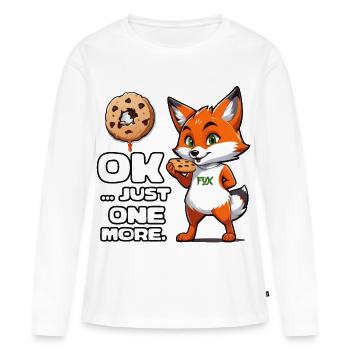Foxy Cookie Quote - Women's Premium Organic Long Sleeve Shirt - white - Front - Julia (174cm)