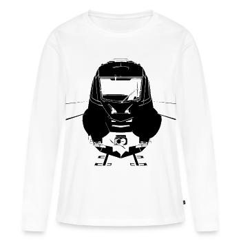 Chemin de fer - T-shirt manches longues Premium bio Femme - blanc - Devant - Julia (174cm)