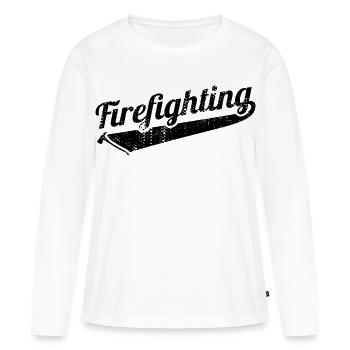 Incendie - T-shirt manches longues Premium bio Femme - blanc - Devant - Julia (174cm)