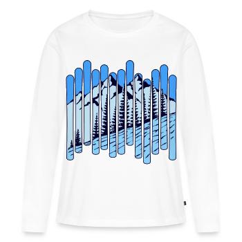 Schnee Winter Skifahrer Wintersport Berg Eis Frost - Frauen Premium Bio Langarmshirt - Weiß - Vorne - Julia (174cm)