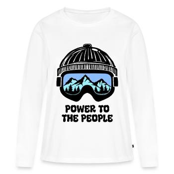 Déclaration du skieur Sports d’hiver Vacances d’hiver Montagne - T-shirt manches longues Premium bio Femme - blanc - Devant - Julia (174cm)