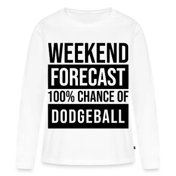 Ball-prisonnier - T-shirt manches longues Premium bio Femme - blanc - Devant - Julia (174cm)