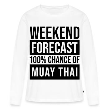 Muay Thai Muay Thai Muay Thai - T-shirt manches longues Premium bio Femme - blanc - Devant - Julia (174cm)