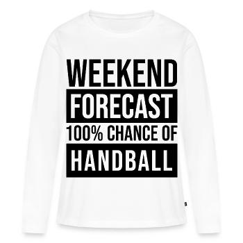 Handball Handball Handball - T-shirt manches longues Premium bio Femme - blanc - Devant - Julia (174cm)