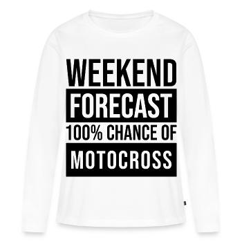 Motocross Motocross Motocross - T-shirt manches longues Premium bio Femme - blanc - Devant - Julia (174cm)