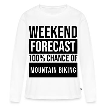 Mountainbike Mountainbike Mountainbike Mountainbike - Frauen Premium Bio Langarmshirt - Weiß - Vorne - Julia (174cm)