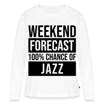 Jazz Jazz Jazz - T-shirt manches longues Premium bio Femme - blanc - Devant - Julia (174cm)