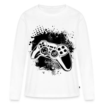 Game Controller - Frauen Premium Bio Langarmshirt - Weiß - Vorne - Julia (174cm)