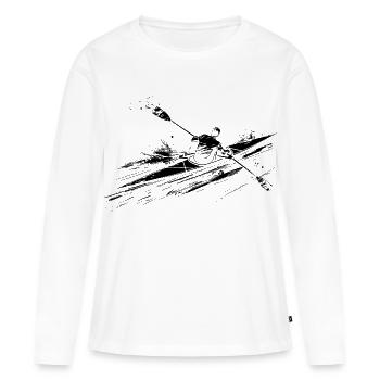 Rameur - T-shirt manches longues Premium bio Femme - blanc - Devant - Julia (174cm)
