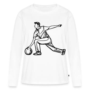 Bowler - Frauen Premium Bio Langarmshirt - Weiß - Vorne - Julia (174cm)