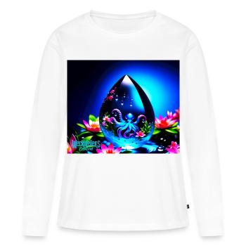 water drops - Frauen Premium Bio Langarmshirt - Weiß - Vorne - Julia (174cm)