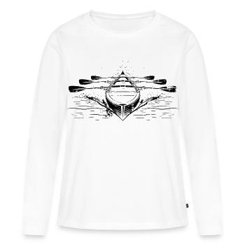 Bateau à rames de course - T-shirt manches longues Premium bio Femme - blanc - Devant - Julia (174cm)