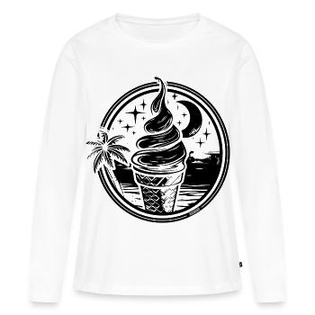 Glace - T-shirt manches longues Premium bio Femme - blanc - Devant - Julia (174cm)
