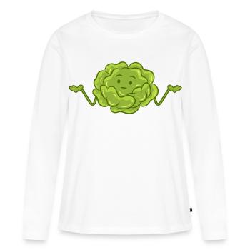 Salade amusante - T-shirt manches longues Premium bio Femme - blanc - Devant - Julia (174cm)