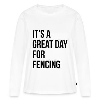 Escrime Escrime - T-shirt manches longues Premium bio Femme - blanc - Devant - Julia (174cm)