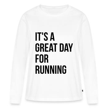 Running Running Running - Women's Premium Organic Long Sleeve Shirt - white - Front - Julia (174cm)