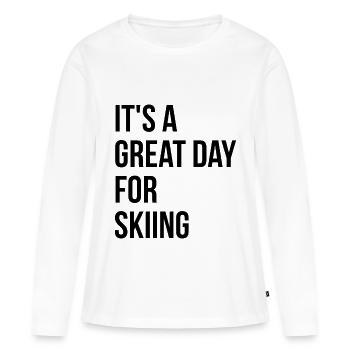 Ski Ski Ski - Frauen Premium Bio Langarmshirt - Weiß - Vorne - Julia (174cm)