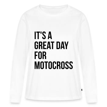 Motocross Motocross Motocross - T-shirt manches longues Premium bio Femme - blanc - Devant - Julia (174cm)