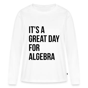 Algèbre Algèbre - T-shirt manches longues Premium bio Femme - blanc - Devant - Julia (174cm)