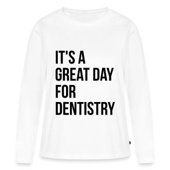 Dentiste Dentiste Dentiste - T-shirt manches longues Premium bio Femme - blanc - Devant - Julia (174cm)