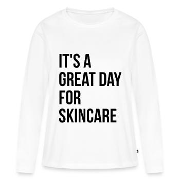 Soins de la peau Soins de la peau Soins de la peau - T-shirt manches longues Premium bio Femme - blanc - Devant - Julia (174cm)